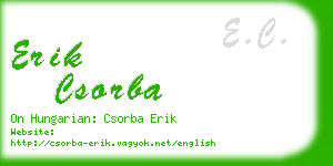 erik csorba business card